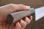 加藤 義實 超級青鋼 梨地 多用途小刀  150mm 紫檀木握把 - 清助刃物