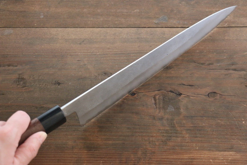 加藤 義實 超級青鋼 梨地 筋引 日本刀 270mm 紫檀木握把 - 清助刃物