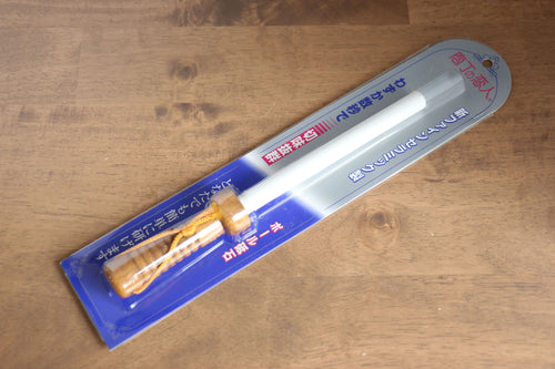 豐榮 精密陶瓷 磨刀棒 155mm 茶色合成木握柄 - 清助刃物
