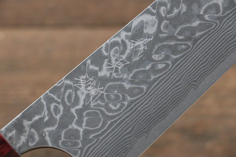 加藤 義實 R2/SG2 大馬士革紋 牛刀 日本刀 210mm 紅宏都拉斯紫檀木握把 - 清助刃物
