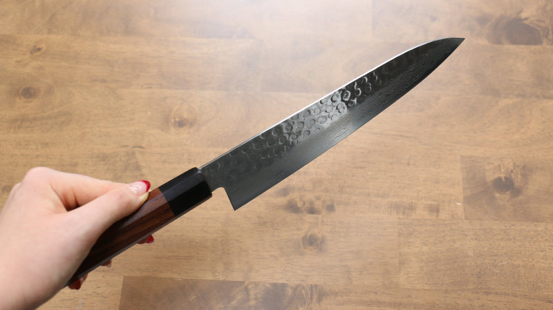 清助 AUS10 45層大馬士革紋 牛刀  210mm 紫檀木 握把 - 清助刃物