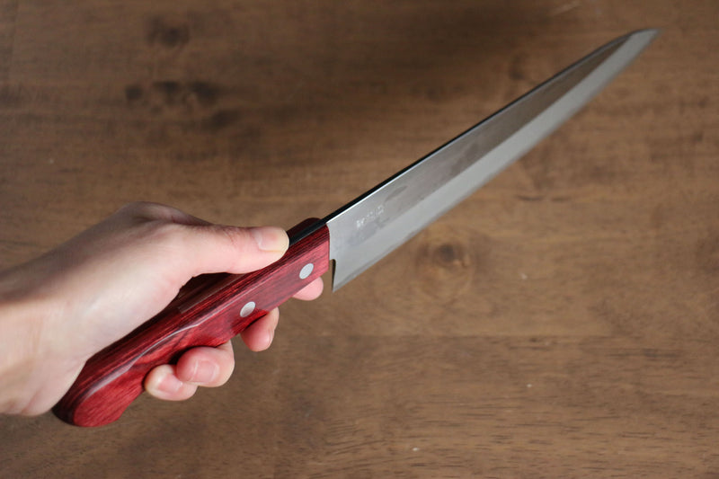 山本 直 白鋼二號 牛刀  210mm 紅合成木 握把 - 清助刃物