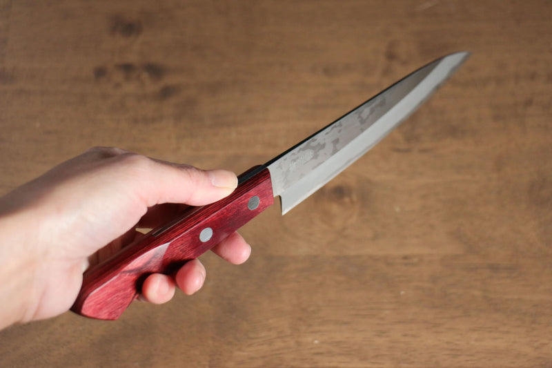 山本 直 白鋼二號 多用途小刀  150mm 紅合成木 握把 - 清助刃物