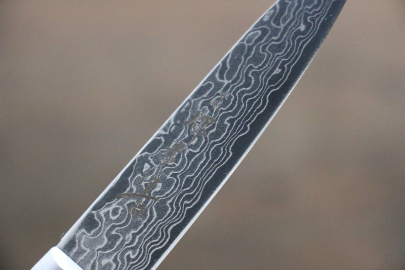 堺 孝行 AUS10 45層 鏡面處理 大馬士革紋 多用途小刀 日本刀 80mm - 清助刃物
