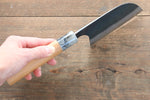昌景 水 青鋼二號 黑打 鎌形 日本刀 115mm 美國櫻桃木握把 - 清助刃物