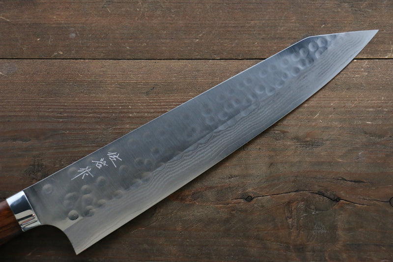 佐治 武士 SRS13 鎚目 大馬士革紋 切付  270mm 鐵木 握把 - 清助刃物
