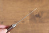 清助 木星 ZA-18 鏡面處理 大馬士革紋 多用途小刀  80mm 茶色合成木 握把 - 清助刃物