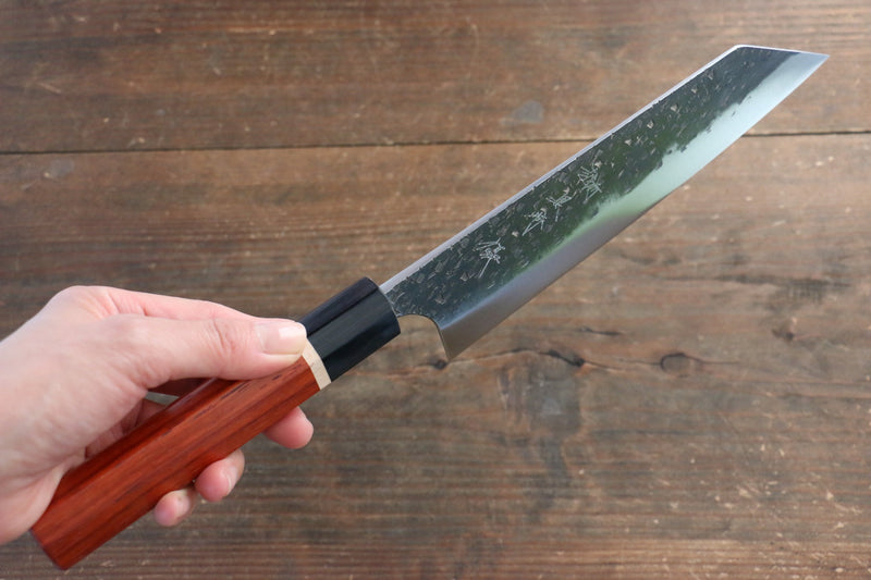 黑崎 優 超級青鋼 鎚目 文化刀  180mm 紅花梨木握把 - 清助刃物