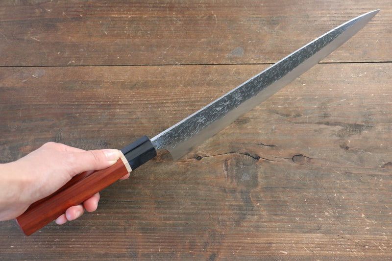 黑崎 優 超級青鋼 鎚目 筋引 日本刀 270mm 紅花梨木握把 - 清助刃物