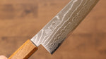 佳人 特殊鈷合金 大馬士革紋 牛刀  210mm 燒櫟木（八角） 握把 - 清助刃物