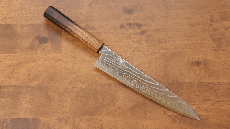 佳人 特殊鈷合金 大馬士革紋 牛刀 日本刀 240mm 燒櫟木（八角） 握把 - 清助刃物