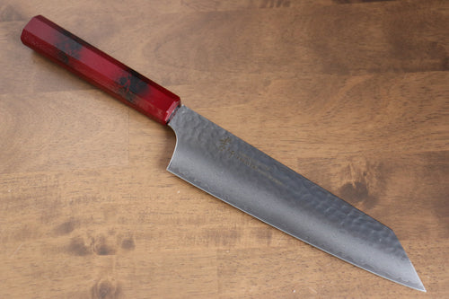 堺 孝行 七色 VG10 33層 劍型牛刀 日本刀 190mm ABS 樹脂（紅玳瑁） 握把 - 清助刃物