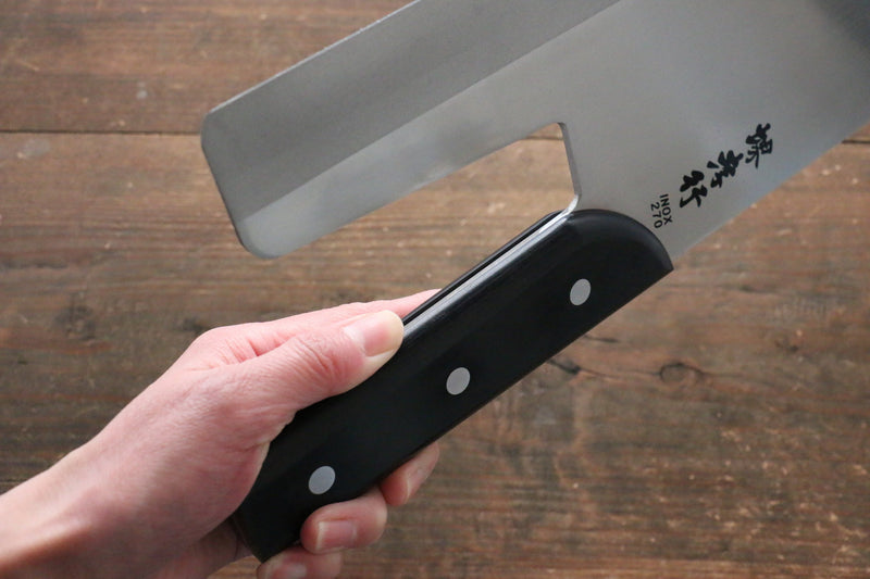 堺 孝行 【左撇子用】 INOX 鉬鋼 蕎麥麵切刀 日本刀 270mm 黑合成木握把 - 清助刃物