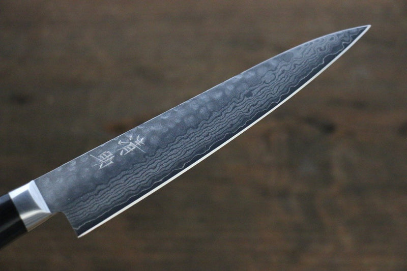 清助 VG10 17層 大馬士革紋 多用途小刀  135mm 合成木 握把 附刀鞘 - 清助刃物