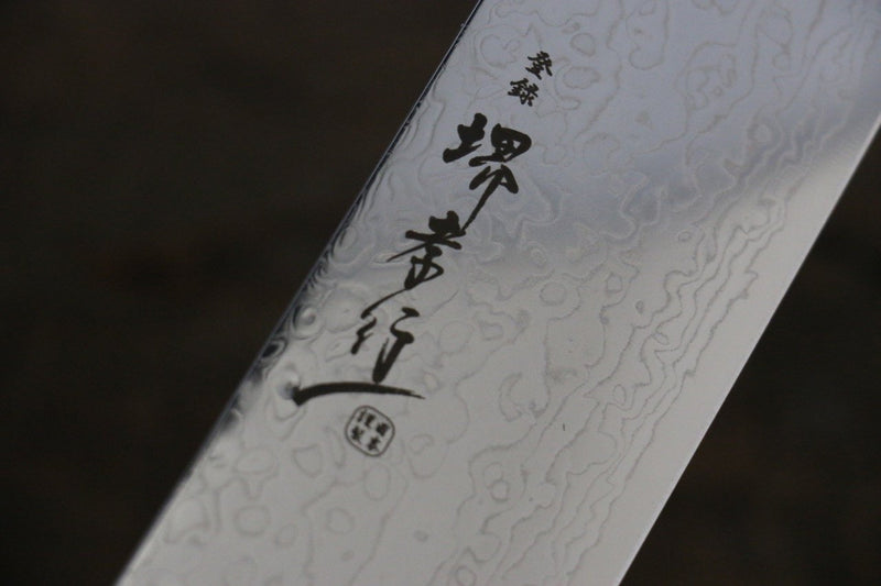 堺 孝行 AUS10 45層 鏡面處理 大馬士革紋 菜切  160mm - 清助刃物