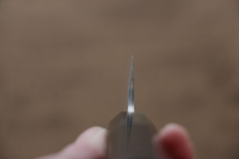 佐治 武士 青鋼二號 有色大馬士革紋 多用途小刀 日本刀 135mm 黑檀（帶環型設計） 握把 - 清助刃物