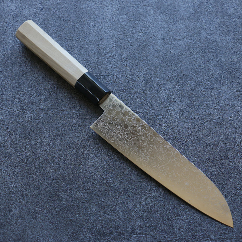 三寿ゞ (Misuzu) AUS10 大馬士革紋 打磨處理 三德刀  180mm 木蘭 握把 - 清助刃物