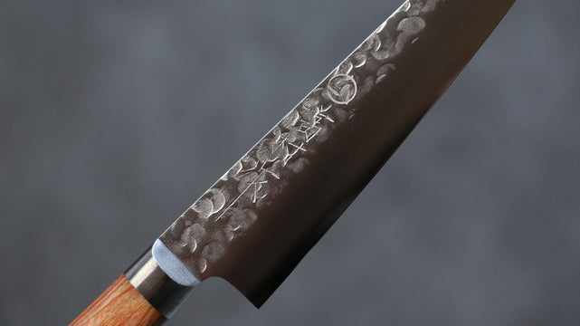 高村刃物 Chromax 鋼 鎚目 多用途小刀  130mm 茶色合成木 握把 - 清助刃物