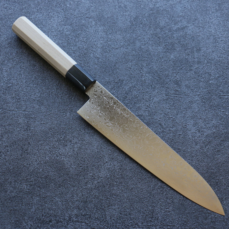 三寿ゞ (Misuzu) AUS10 大馬士革紋 打磨處理 牛刀  210mm 木蘭 握把 - 清助刃物