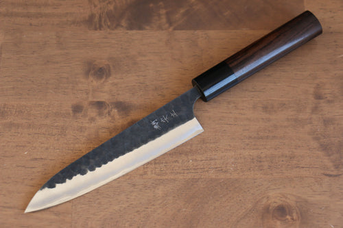 安立刃物 【池田拓視】 超級青鋼 多用途小刀 日本刀 150mm 紫檀木 握把 - 清助刃物