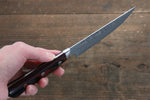 加藤 義實 VG10 大馬士革紋 牛排刀 日本刀 120mm 紅合成木握把 - 清助刃物