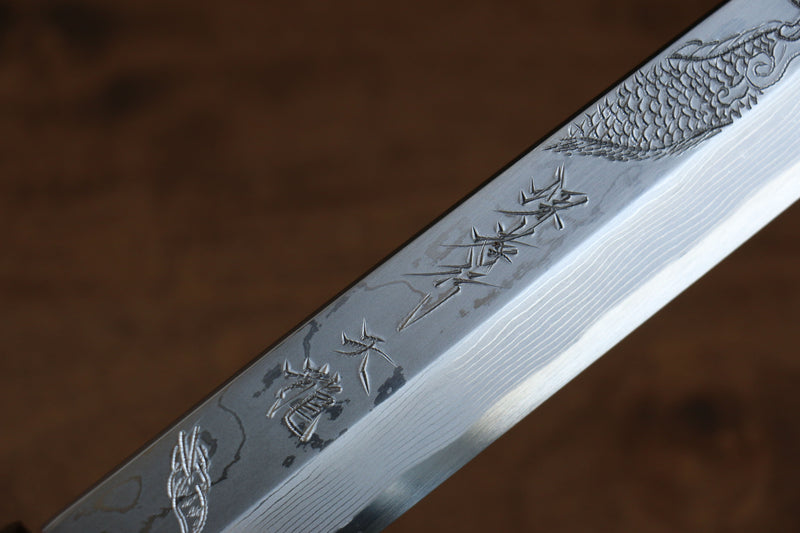 堺 孝行 天龍 Uzushio 渦潮 青鋼二號 刻有龍的圖樣 柳刃  300mm 紅黑檀 握把 附刀鞘 - 系列商品之8 - 清助刃物