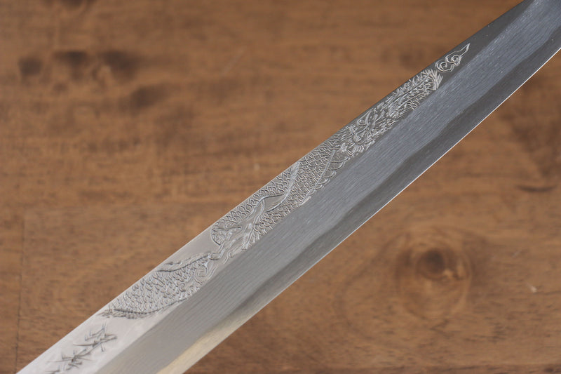 堺 孝行 天龍 Uzushio 渦潮 青鋼二號 刻有龍的圖樣 柳刃  300mm 紅黑檀 握把 附刀鞘 - 系列商品之8 - 清助刃物