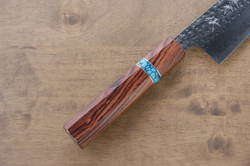 黑崎 優 閃光 SG2 鎚目 文化刀  165mm 楓木（茶色帶土耳其石環型設計） 握把 - 清助刃物