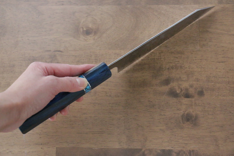 黑崎 優 閃光 R2/SG2 鎚目 文化刀  165mm 楓木（青色帶土耳其石環型設計） 握把 - 清助刃物