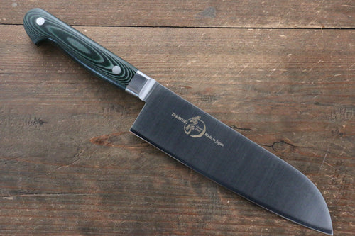 堺 孝行 大廚系列 瑞典鋼 三德刀 日本刀 180mm 綠米卡塔（樹脂複合材料）握把 - 清助刃物