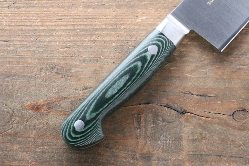 堺 孝行 大廚系列 大廚系列 瑞典鋼 三德刀 180mm 綠米卡塔（樹脂複合材料） 握把 - 清助刃物