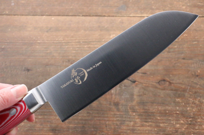 堺 孝行 大廚系列 瑞典鋼 三德刀  180mm 紅米卡塔（樹脂複合材料）握把 - 清助刃物