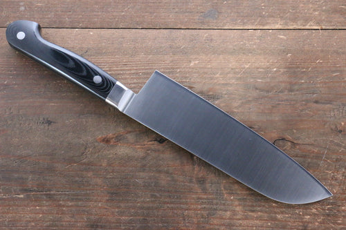 堺 孝行 大廚系列 瑞典鋼 三德刀  180mm 黑米卡塔（樹脂複合材料）握把 - 清助刃物