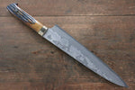 佐治 武士 VG10 黑色大馬士革紋 牛刀 日本刀 240mm 茶色牛骨 握把 - 清助刃物