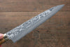 佐治 武士 VG10 黑色大馬士革紋 牛刀 日本刀 240mm 茶色牛骨 握把 - 清助刃物