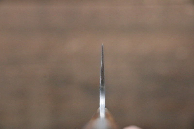 佐治 武士 VG10 黑色大馬士革紋 文化刀 日本刀 180mm 茶色牛骨 握把 - 清助刃物