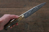 佐治 武士 VG10 黑色大馬士革紋 多用途小刀 日本刀 150mm 茶色牛骨 握把 - 清助刃物