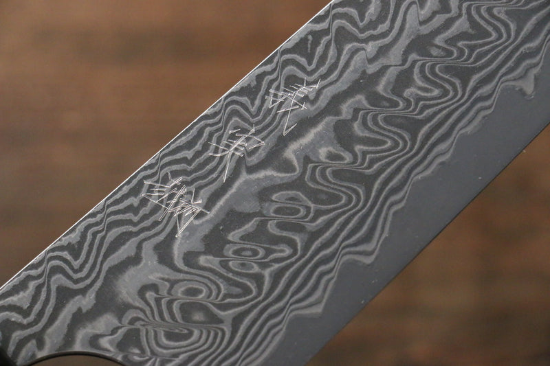加藤 義實 R2/SG2 大馬士革紋 文化刀 日本刀 165mm 黑柿握把 - 清助刃物