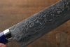 佐治 武士 R2/SG2 鑽石面處理 大馬士革紋 牛刀 日本刀 240mm 海軍藍土耳其石（野村型） 握把 - 清助刃物