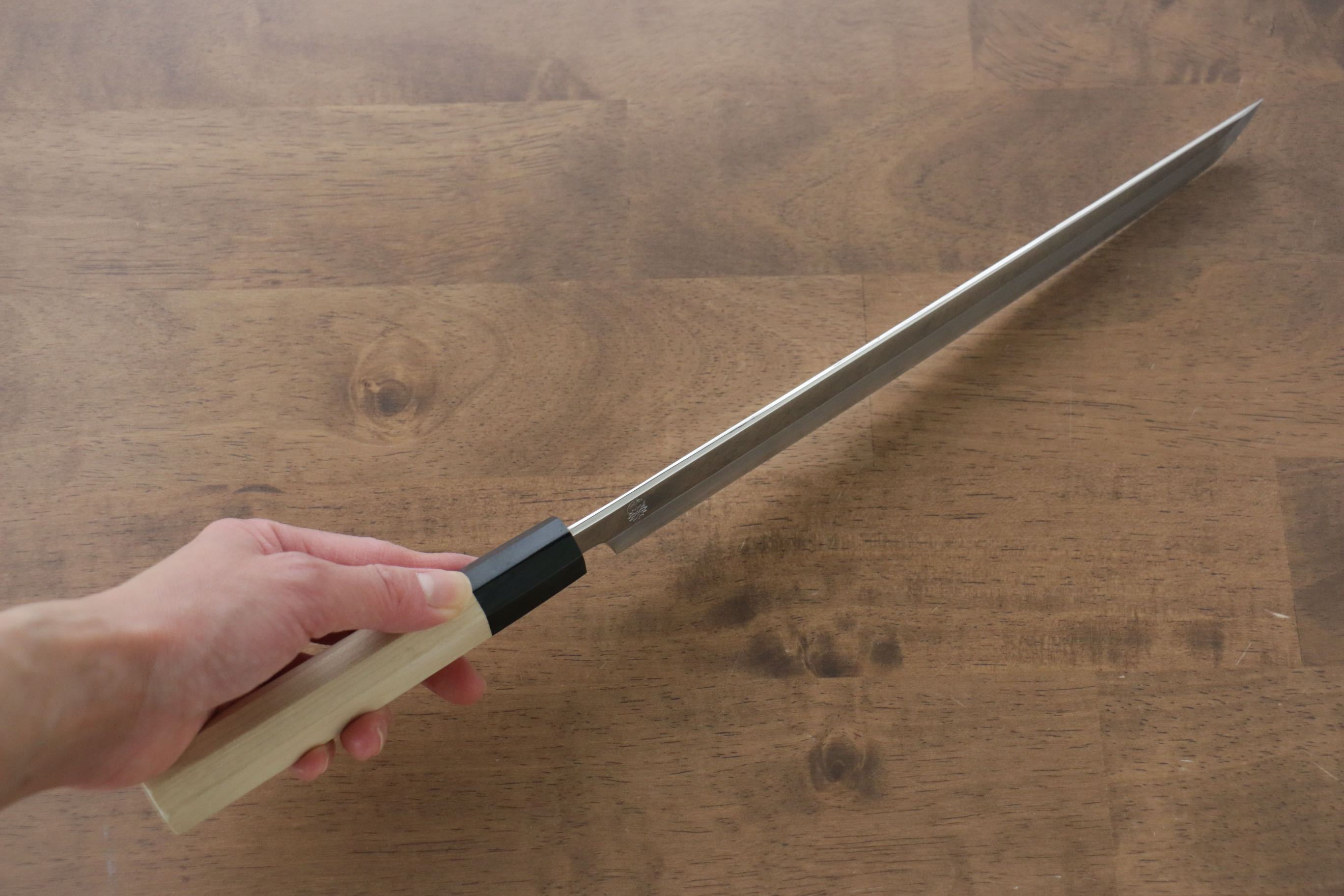 重陽 銀三鋼 鏡面處理 先丸蛸引  270mm 木蘭握把 - 清助刃物