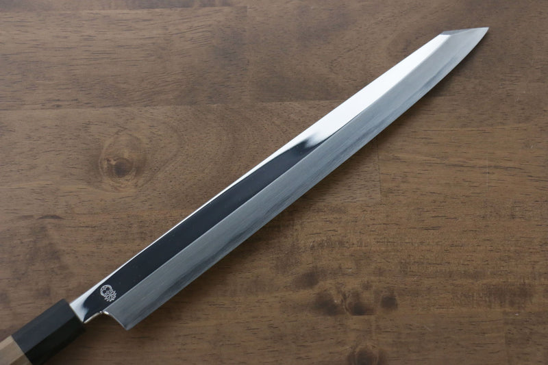 重陽 銀三鋼 鏡面處理 劍型柳刃  300mm 木蘭握把 - 清助刃物