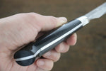 佐治 武士 VG10 黑色大馬士革紋 多用途小刀  150mm 黑米卡塔（樹脂複合材料） 握把 - 清助刃物