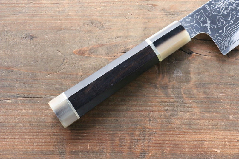 佑成 R2/SG2 大馬士革紋 牛刀 日本刀 240mm 黑檀（兩側帶環型設計）握把 - 清助刃物