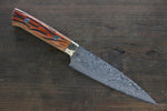 佐治 武士 R2/SG2 黑色大馬士革紋 多用途小刀  135mm 橘色牛骨 握把 - 清助刃物