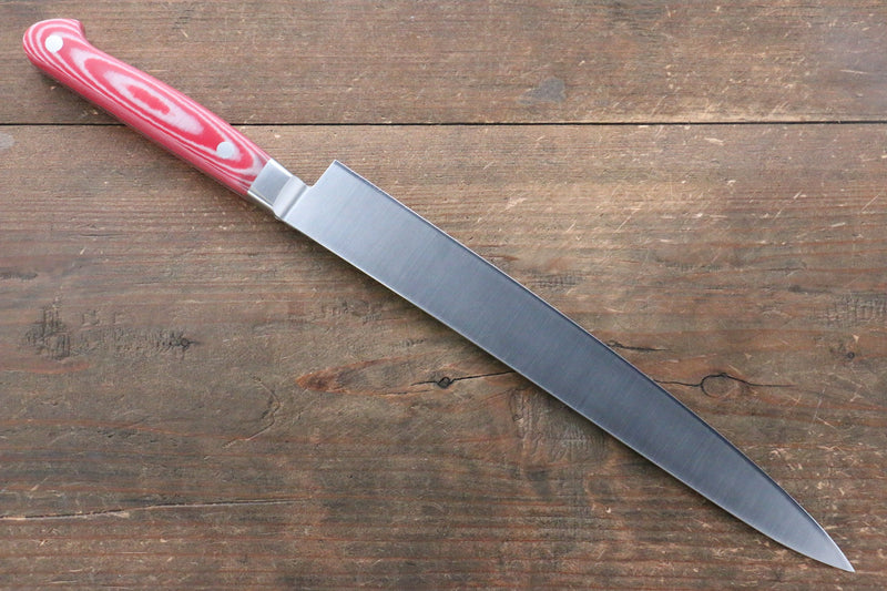 堺 孝行 大廚系列 不鏽鋼 筋引  240mm 紅米卡塔（樹脂複合材料）握把 - 清助刃物