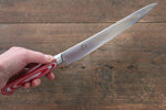 堺 孝行 大廚系列 不鏽鋼 筋引  240mm 紅米卡塔（樹脂複合材料）握把 - 清助刃物