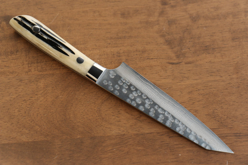 佐治 武士 SRS13 鎚目 (丸) 多用途小刀  130mm 牛骨 握把 - 清助刃物