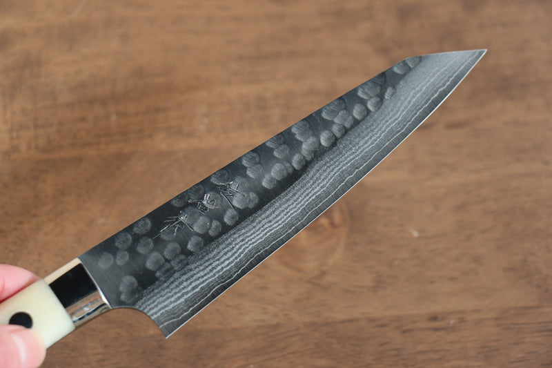 佐治 武士 SRS13 鎚目 (丸) 多用途小刀  130mm 牛骨 握把 - 清助刃物