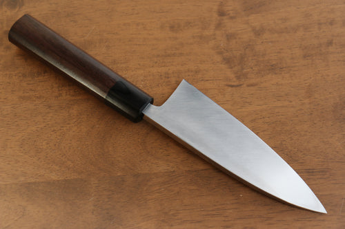 黑崎 優 白鋼二號 鏡面處理 出刃 日本刀 150mm 紫檀木 握把 - 清助刃物
