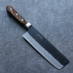 清助 超級青鋼 黑 菜切 日本刀 165mm 茶色合成木 握把 - 清助刃物